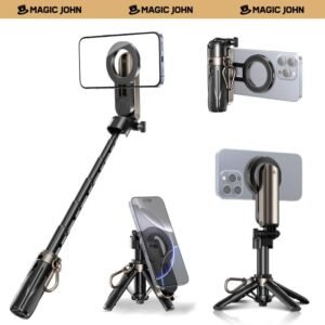 MAGIC JOHN-tr??pode de palo de Selfie todo en uno ligero, control remoto inal??mbrico con , soporte giratorio y extensible de 360 ?? para Vlogging, transmisi??n en vivo, Compatible con con iPhone y Android